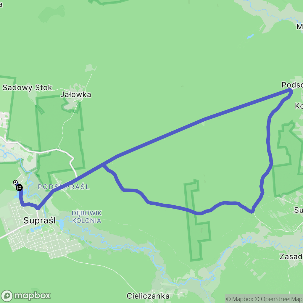 Supraśl: mapa trasy - Poland