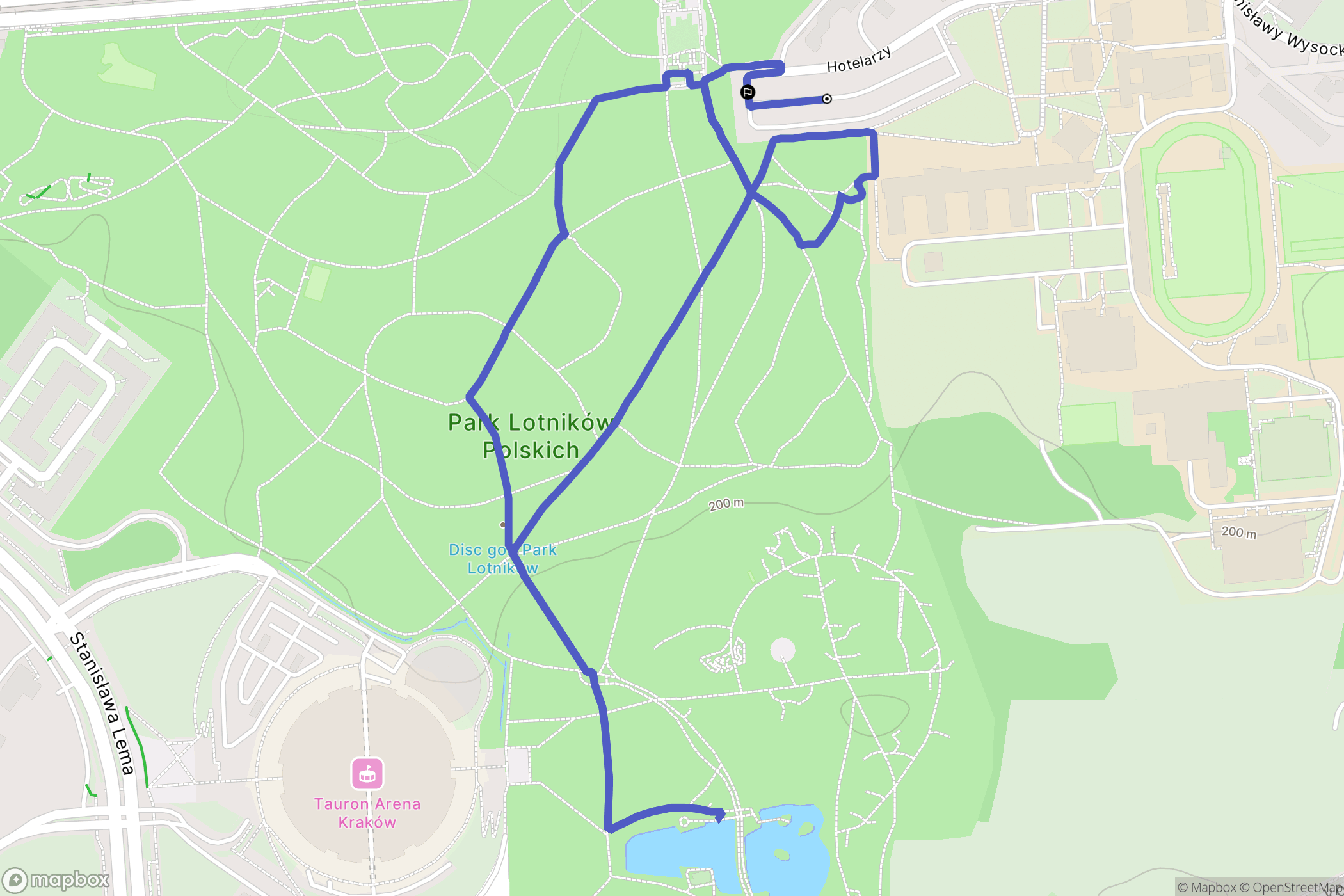 Kraków: mapa trasy - Poland
