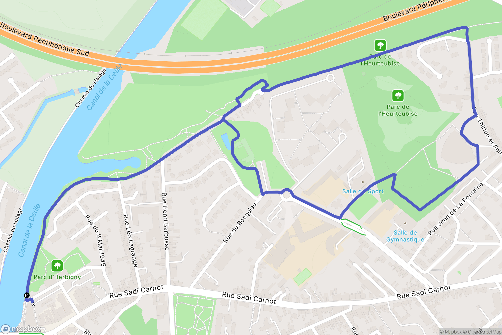 Haubourdin : carte du parcours de randonnée - France
