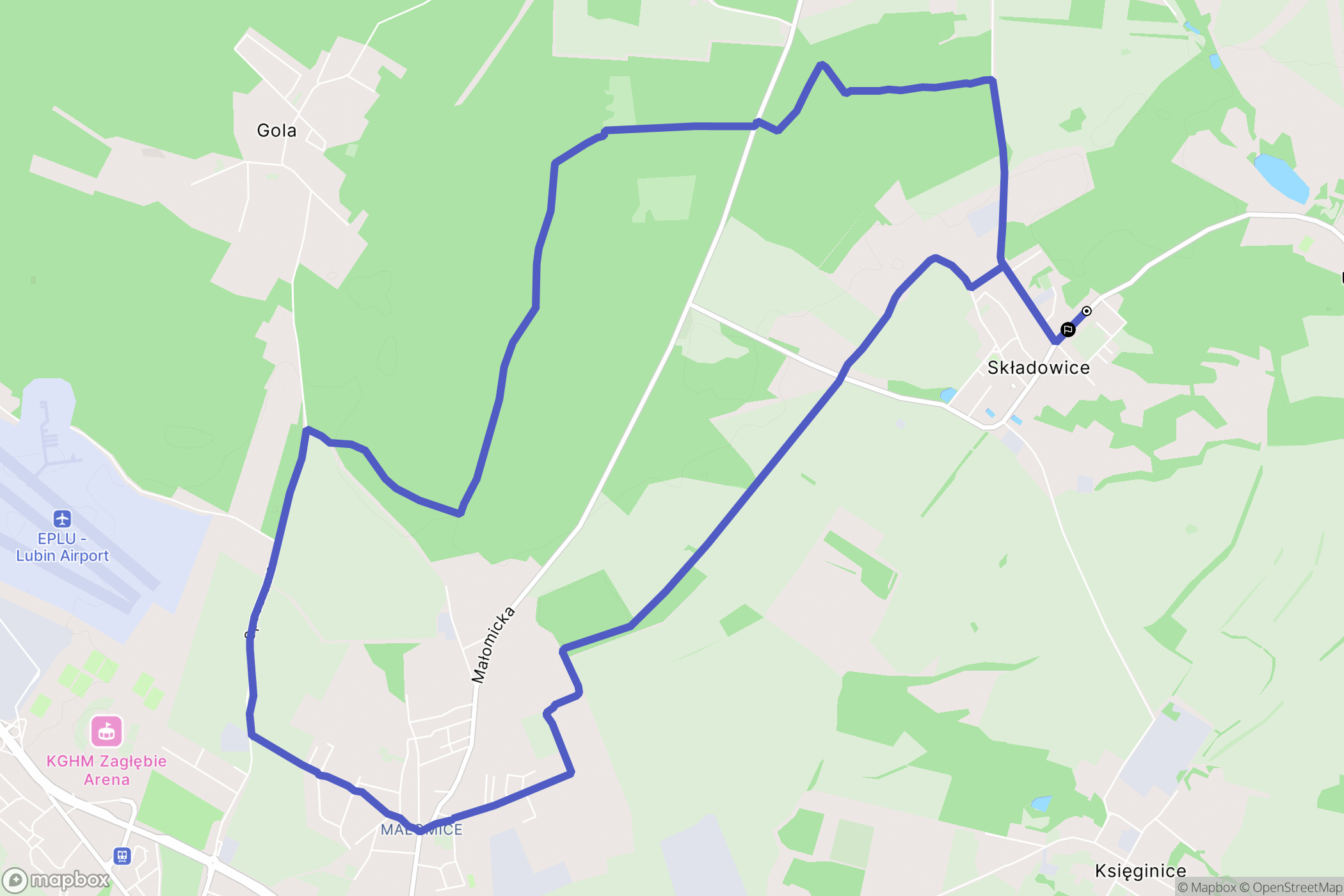 Składowice: mapa trasy - Poland