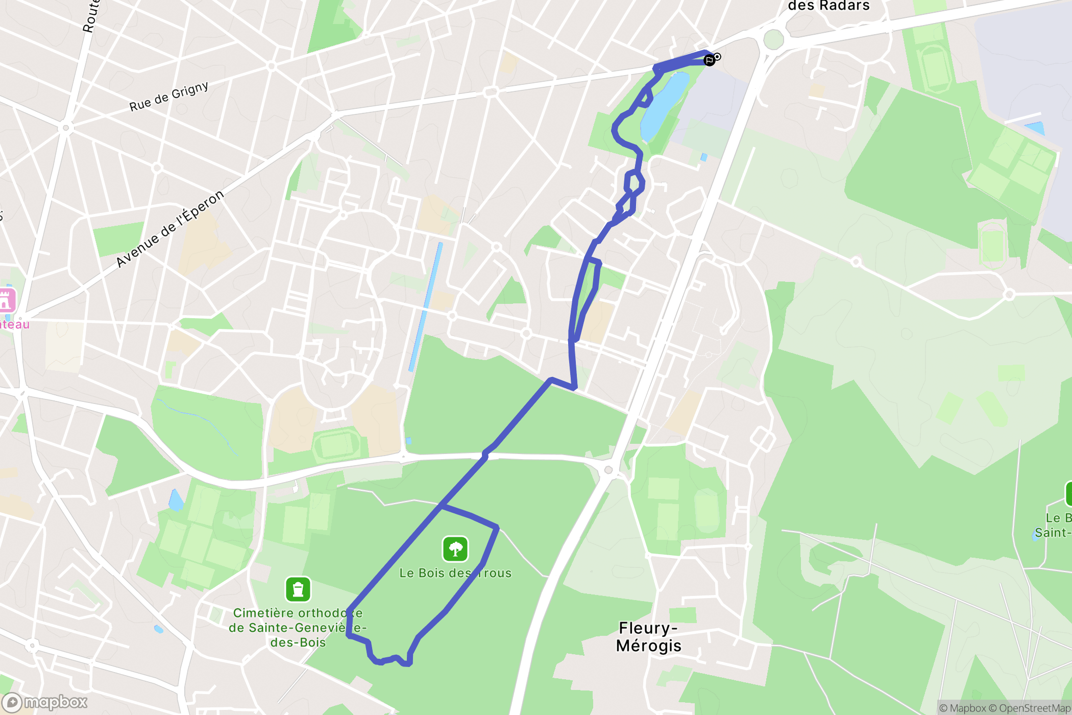 Viry-Châtillon : carte du parcours de randonnée - France