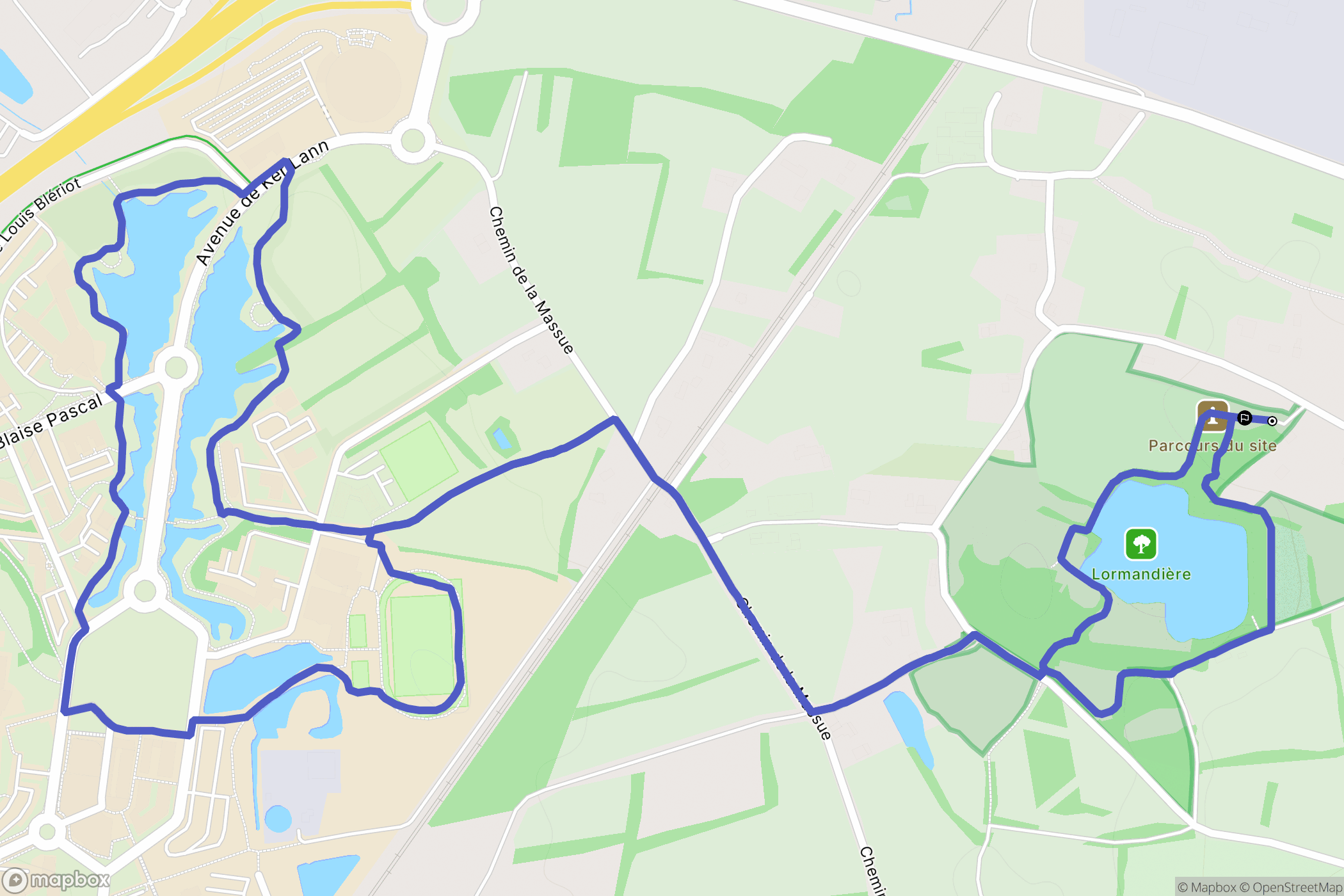 Chartres-de-Bretagne : carte du parcours de randonnée - France