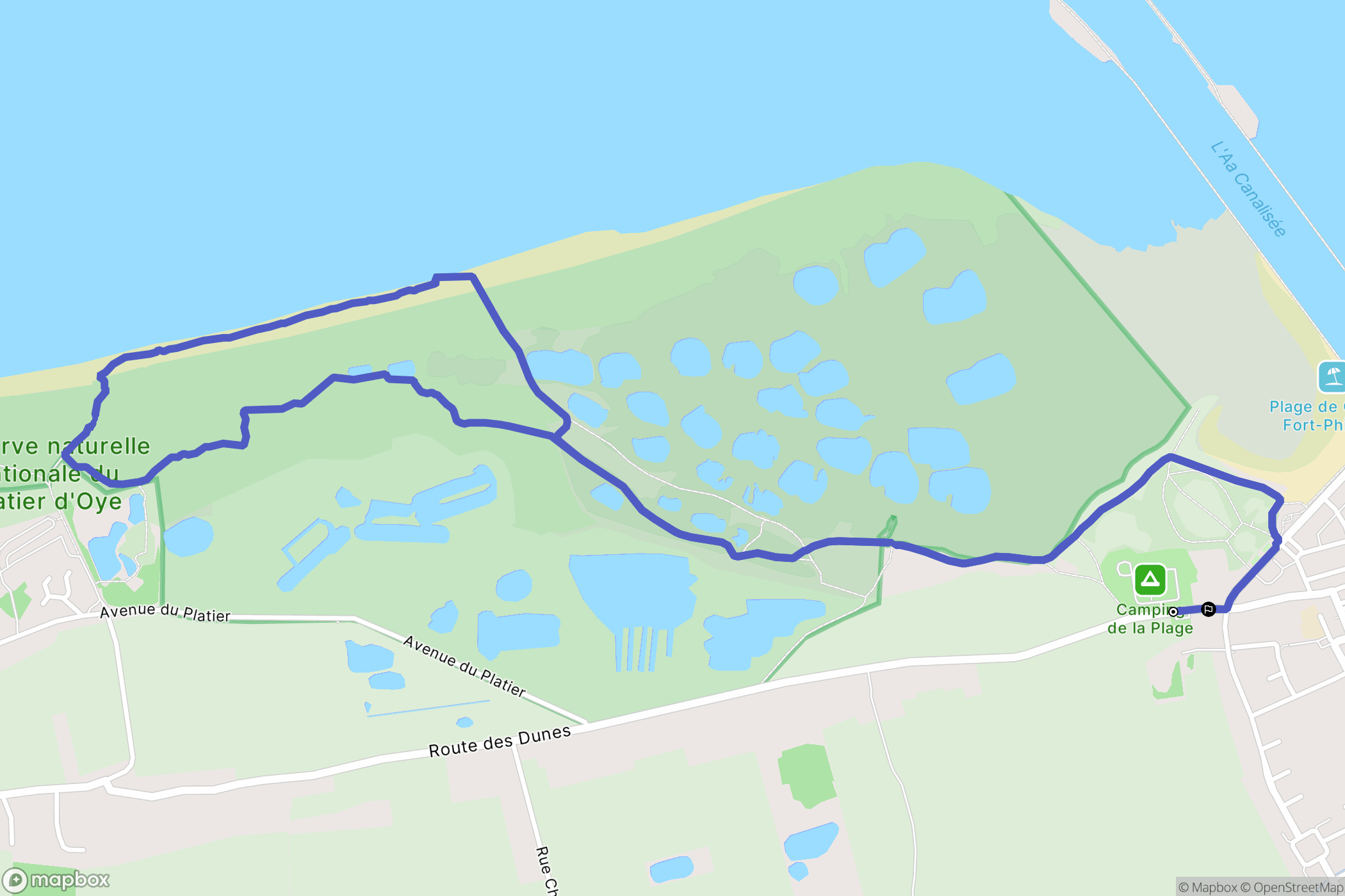 Grand-Fort-Philippe : carte du parcours de randonnée - France