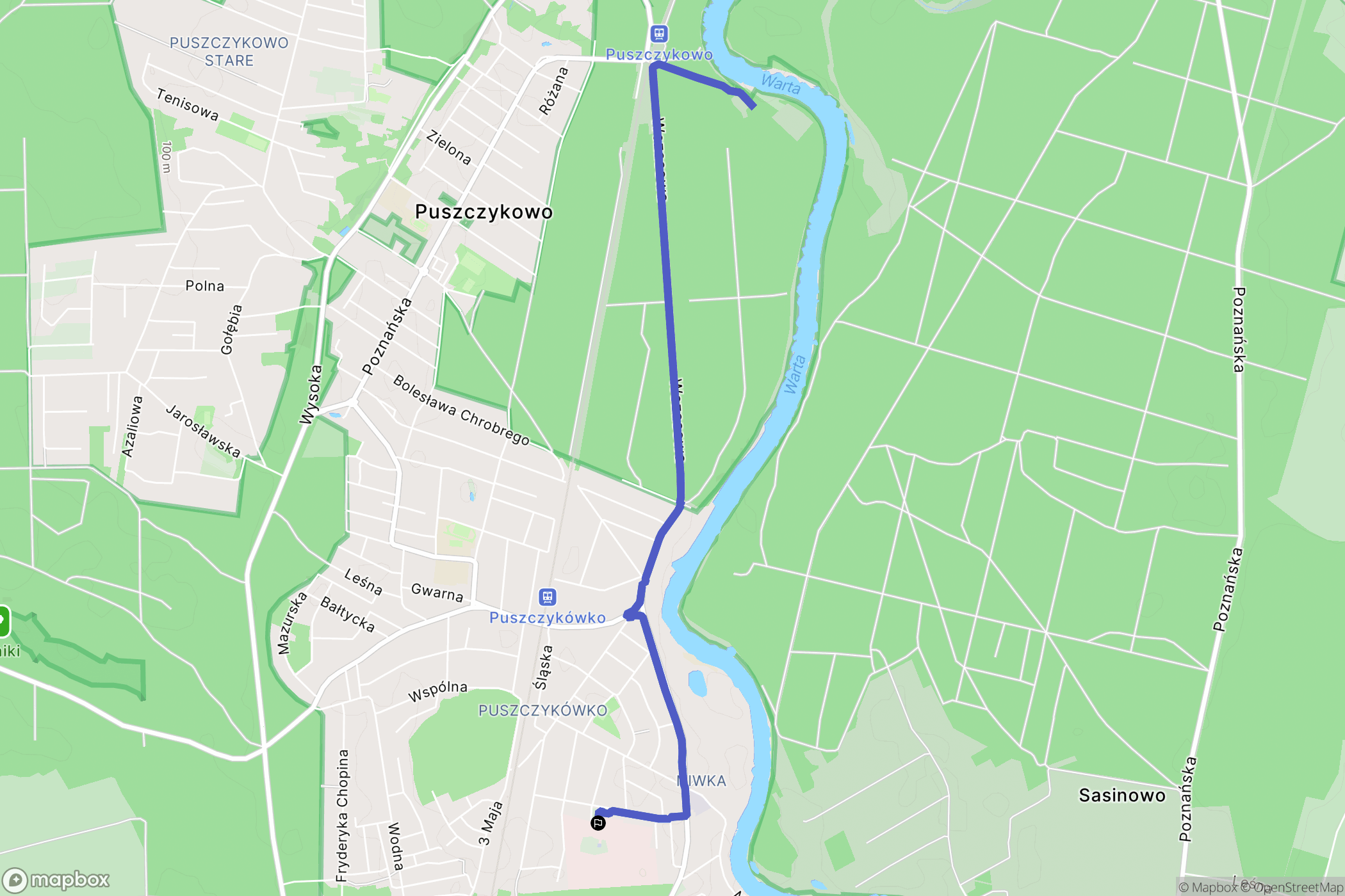 Puszczykowo: mapa trasy - Poland