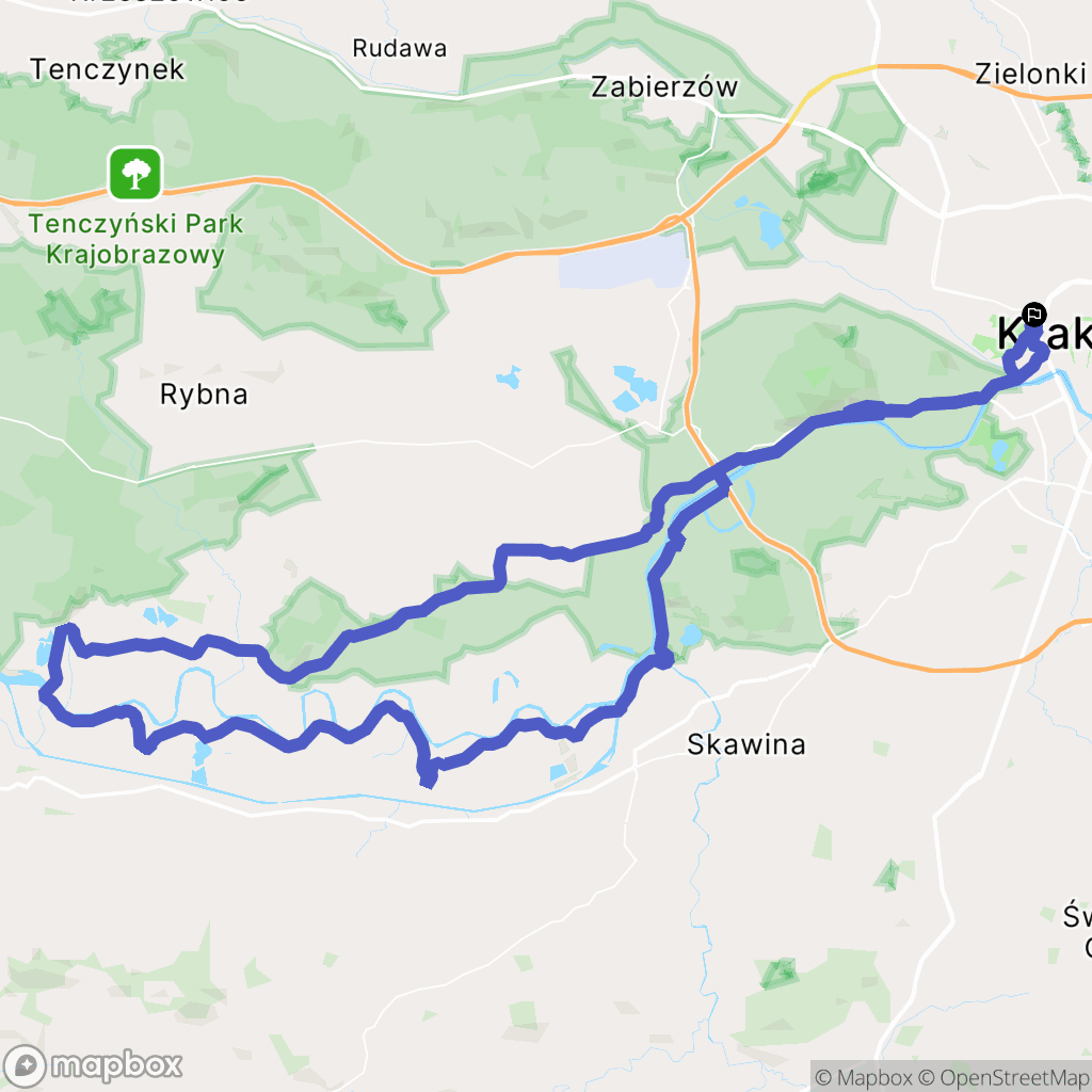 Kraków: mapa trasy - Poland