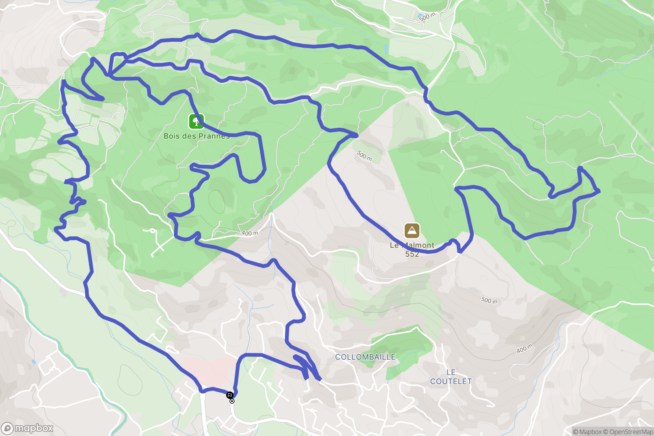 Draguignan : carte du parcours de randonnée - France