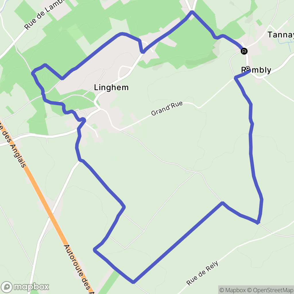 Rombly : carte du parcours de randonnée - France