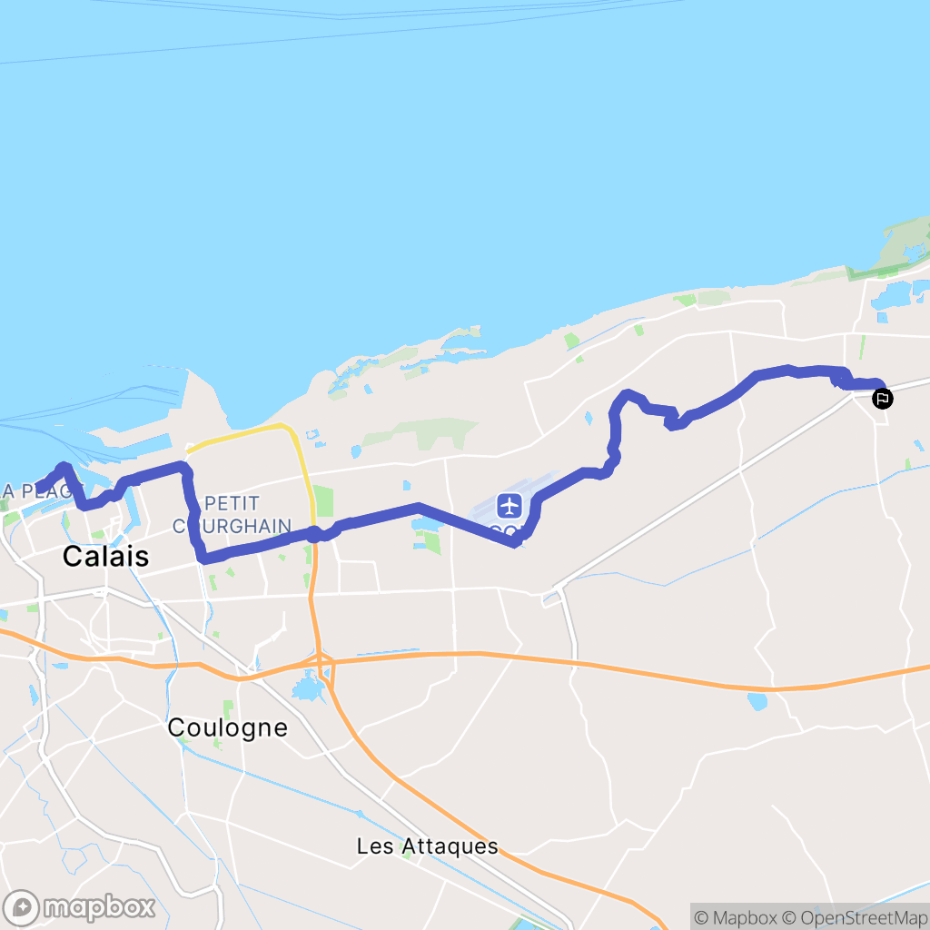 Oye-Plage : carte du parcours de randonnée - France