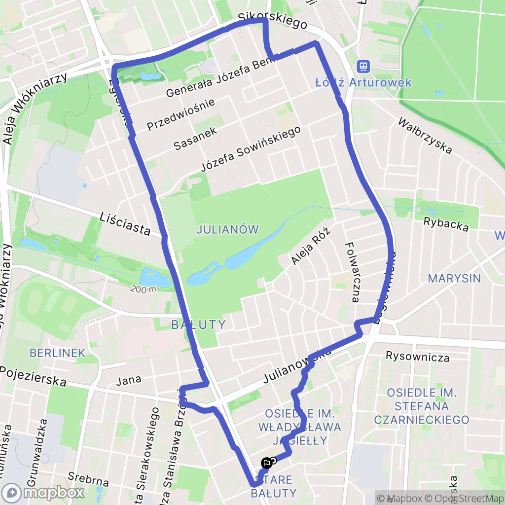 Łódź: mapa trasy - Poland