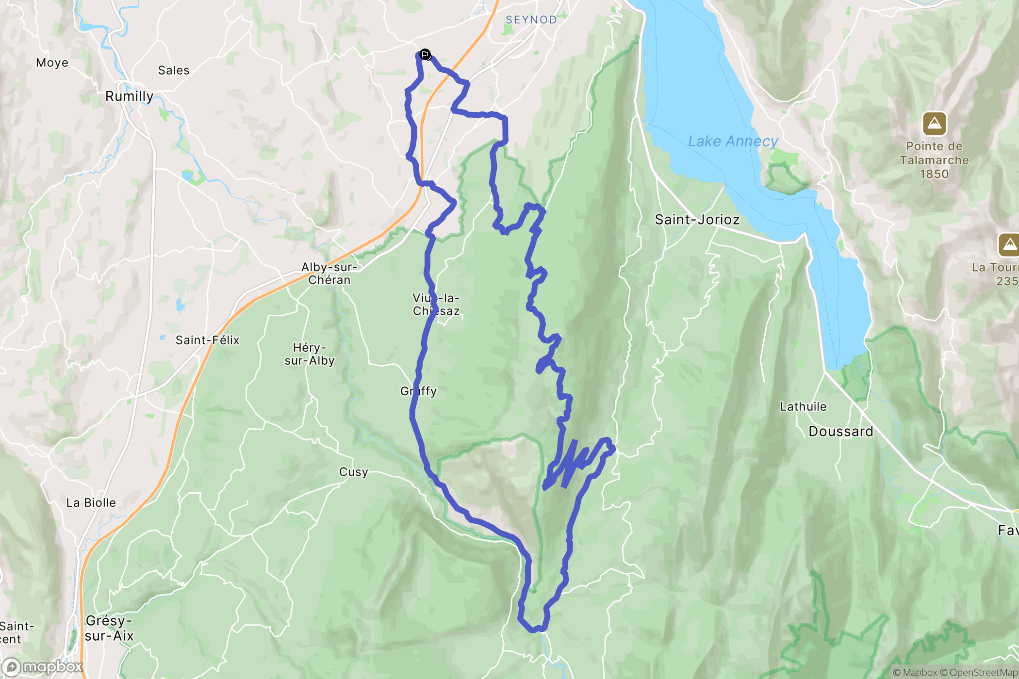 Chavanod : carte du parcours de randonnée - France