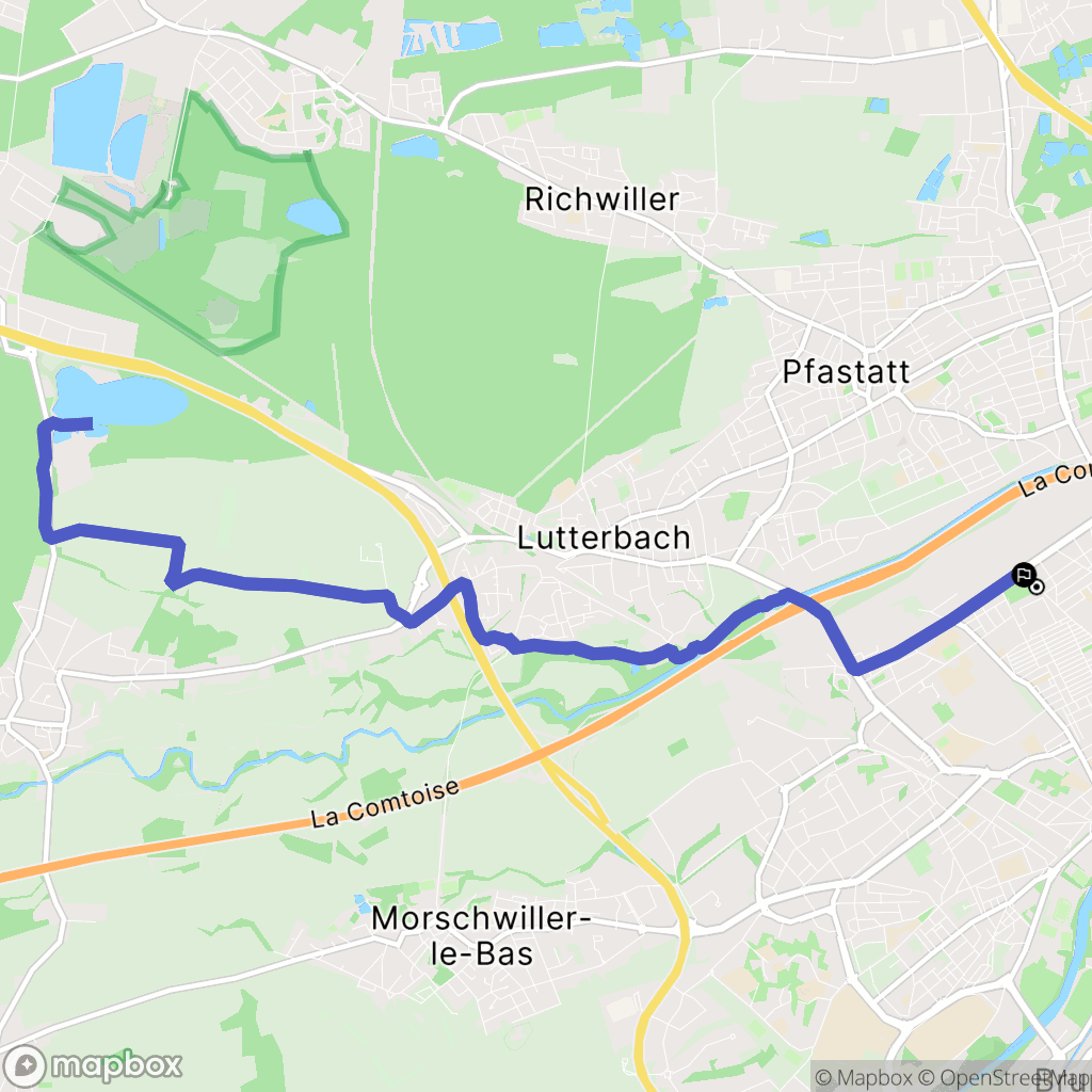 Mulhouse : carte du parcours de randonnée - France