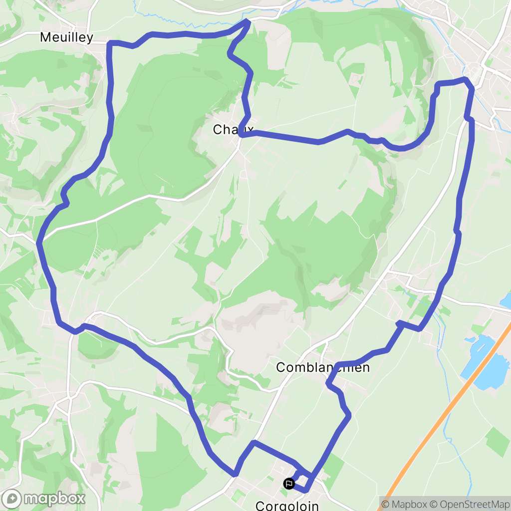 Corgoloin : carte du parcours de randonnée - France