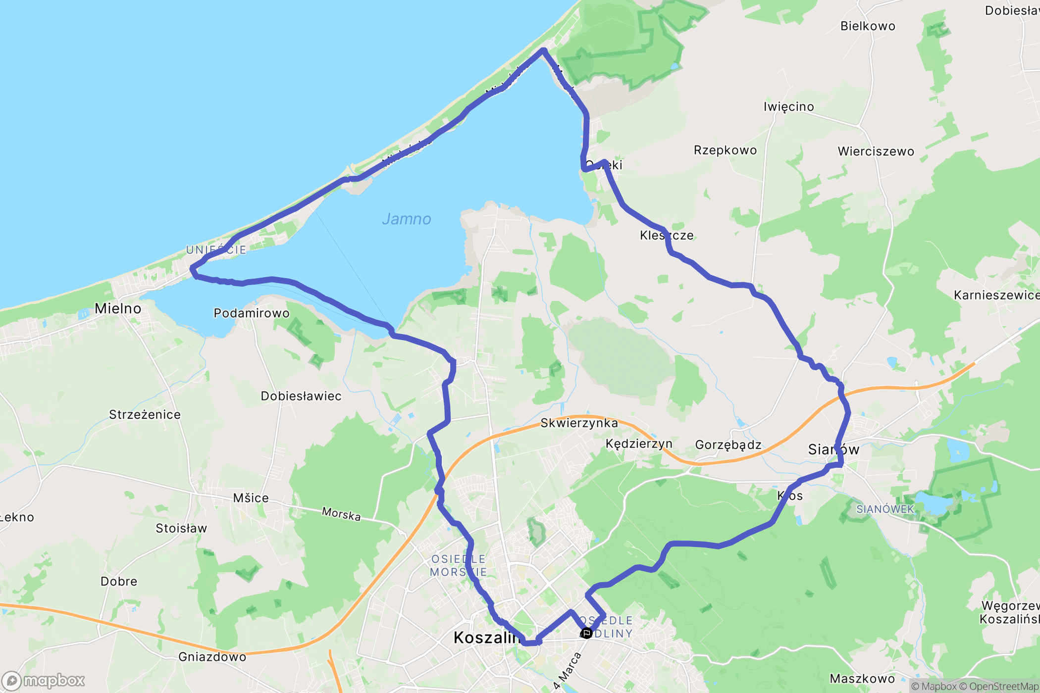 Koszalin: mapa trasy - Poland