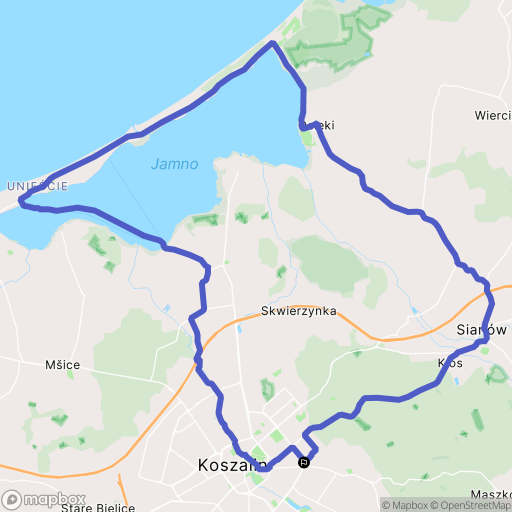 Koszalin: mapa trasy - Poland
