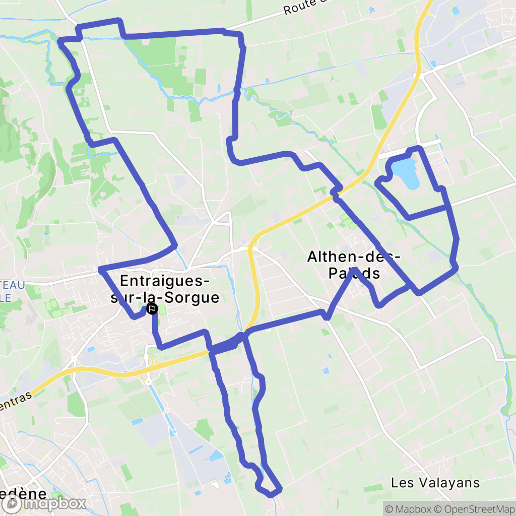 Entraigues-sur-la-Sorgue : carte du parcours de randonnée - France