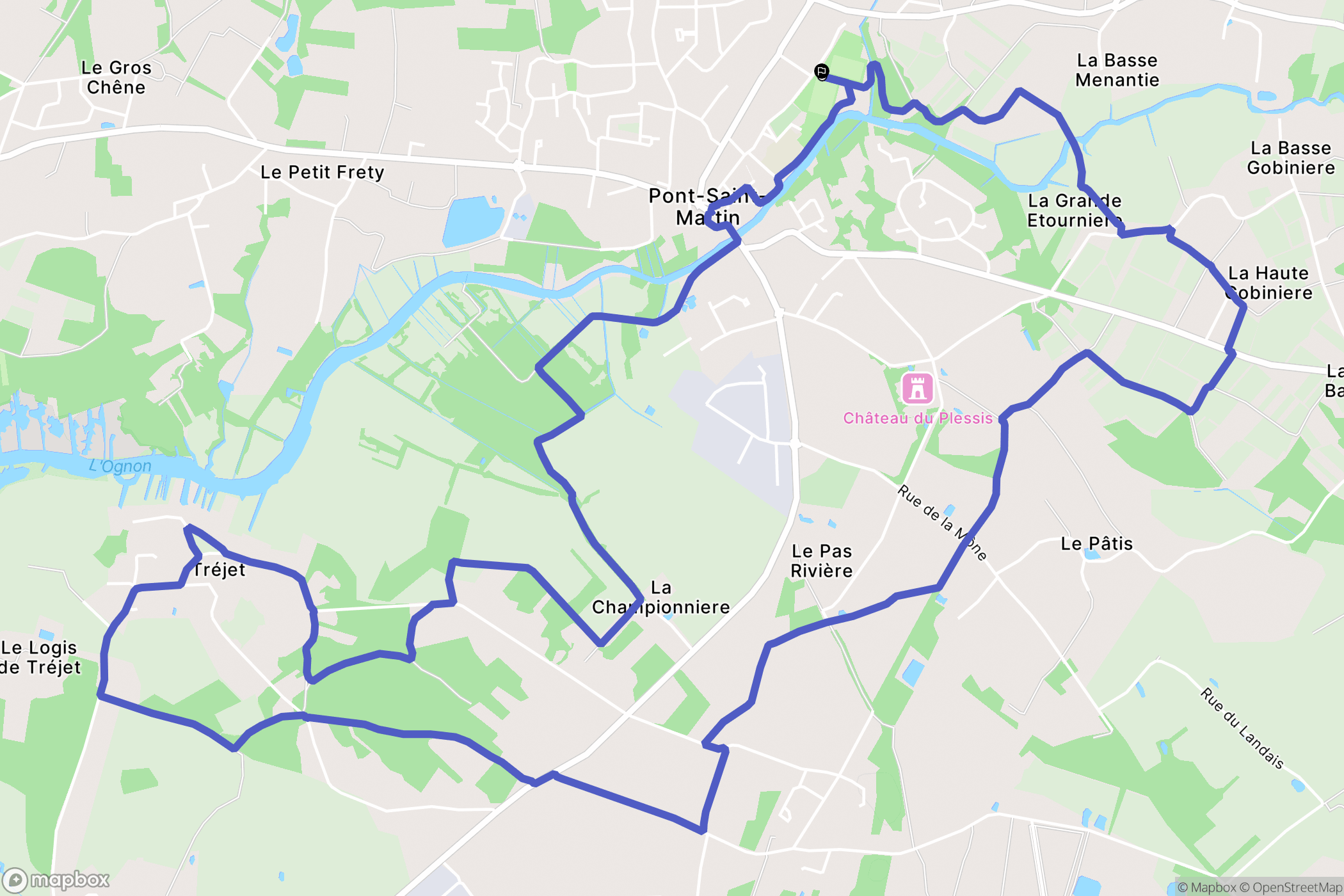 Pont-Saint-Martin : carte du parcours de randonnée - France