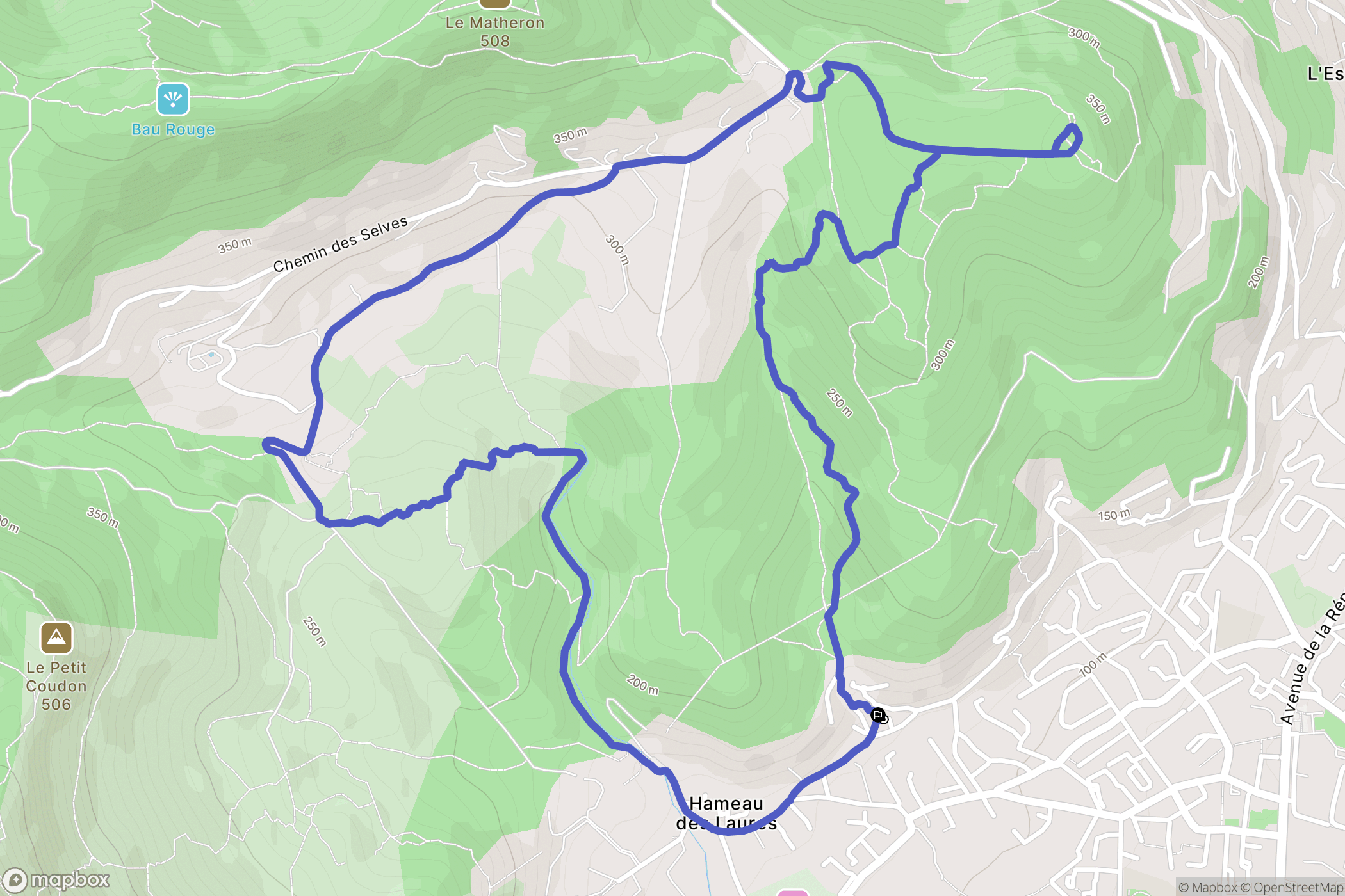 La Farlède : carte du parcours de randonnée - France