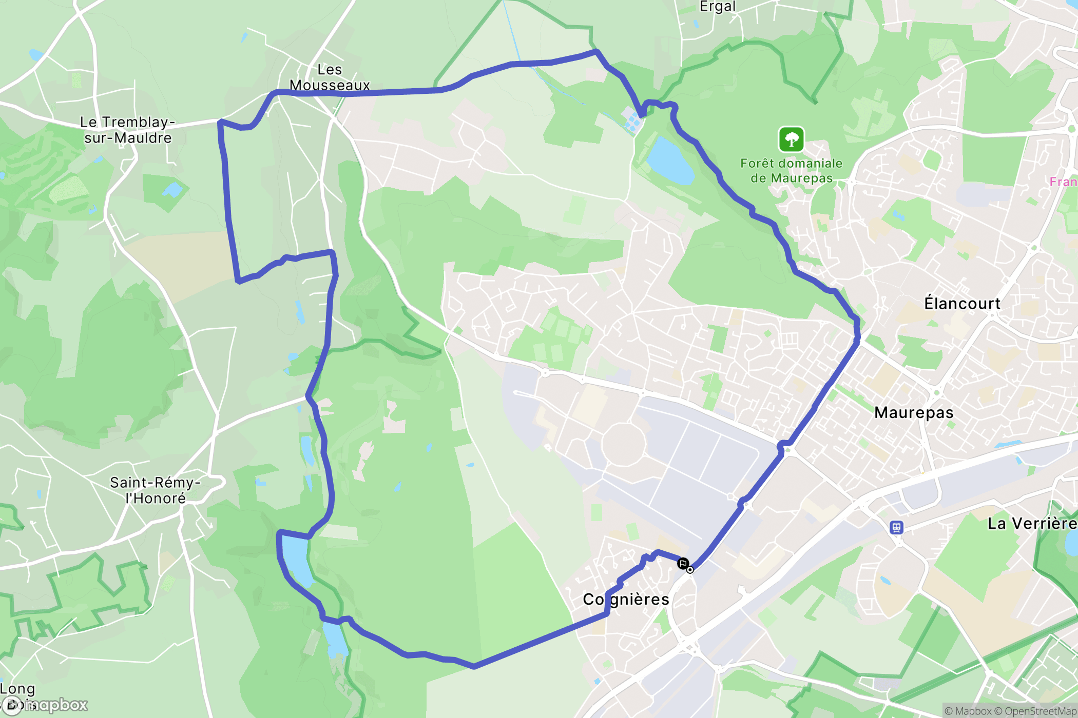 Coignières : carte du parcours de randonnée - France