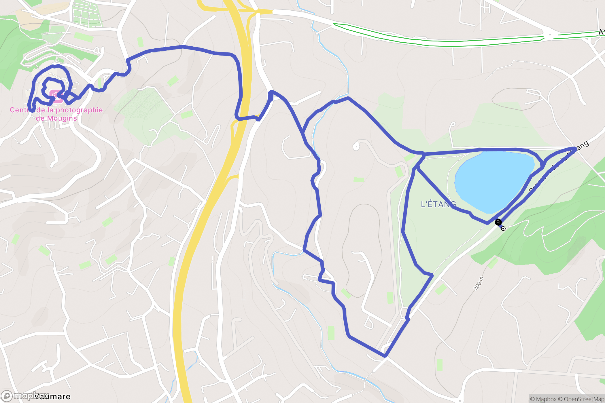 Mougins : carte du parcours de randonnée - France