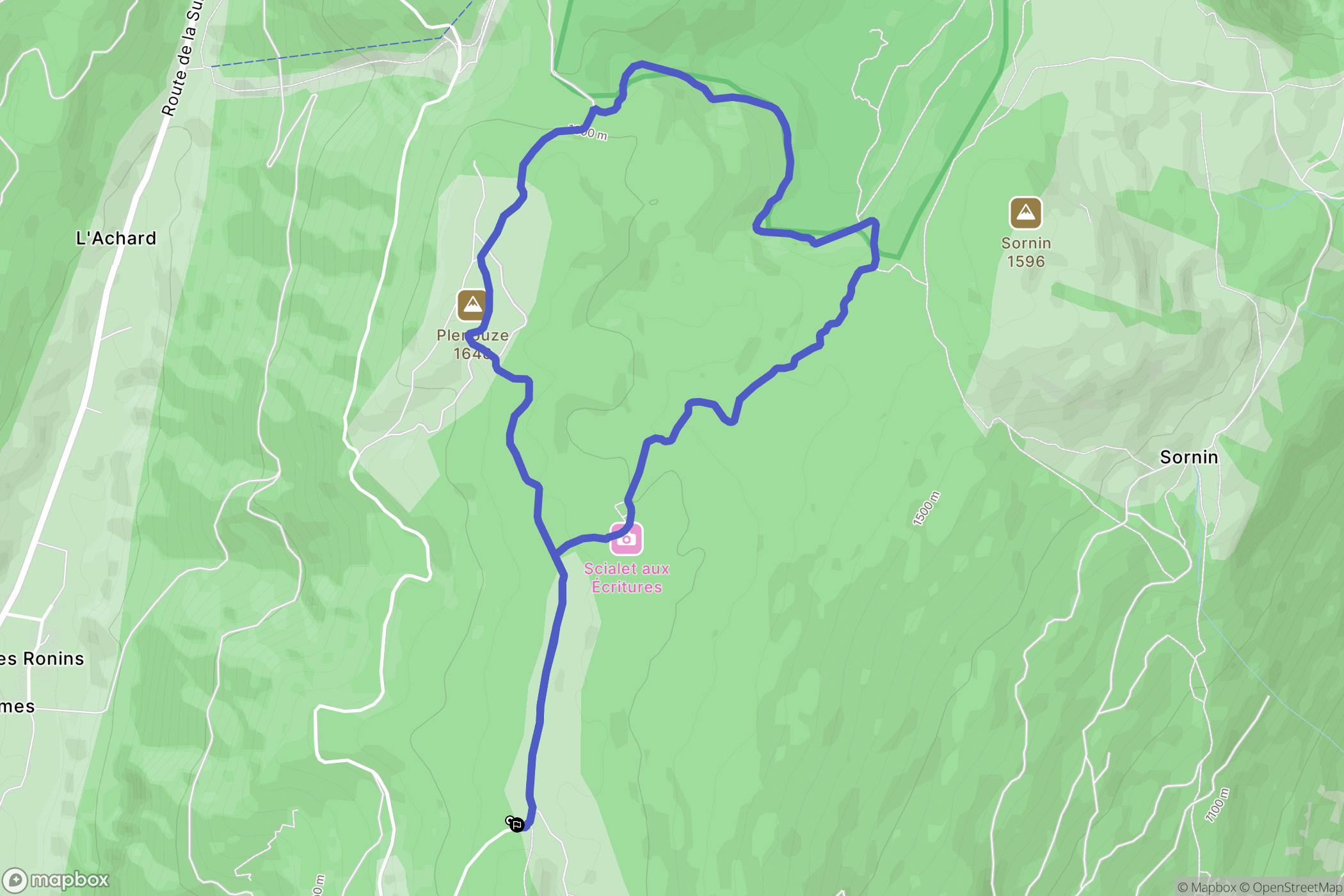 Engins : carte du parcours de randonnée - France