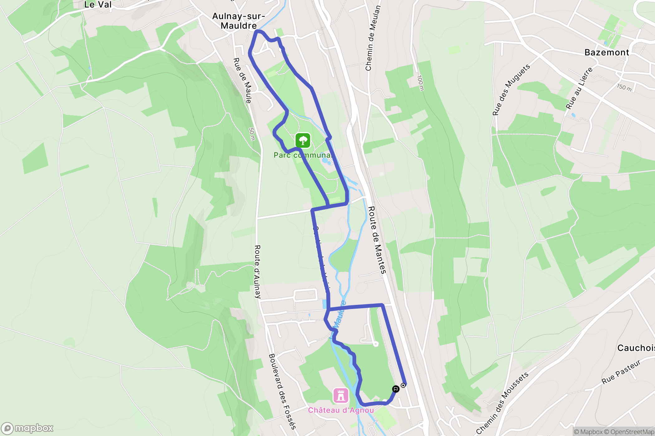 Maule : carte du parcours de randonnée - France