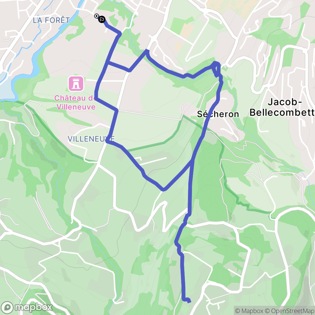 Cognin : carte du parcours de randonnée - France