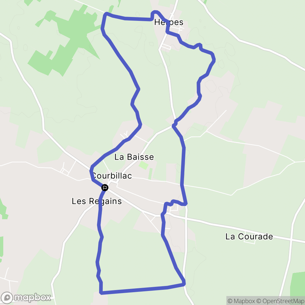 Courbillac : carte du parcours de randonnée - France