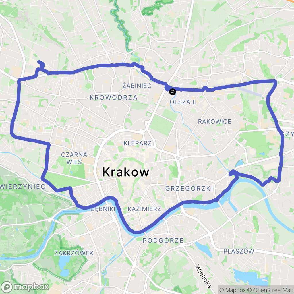 Kraków: mapa trasy - Poland