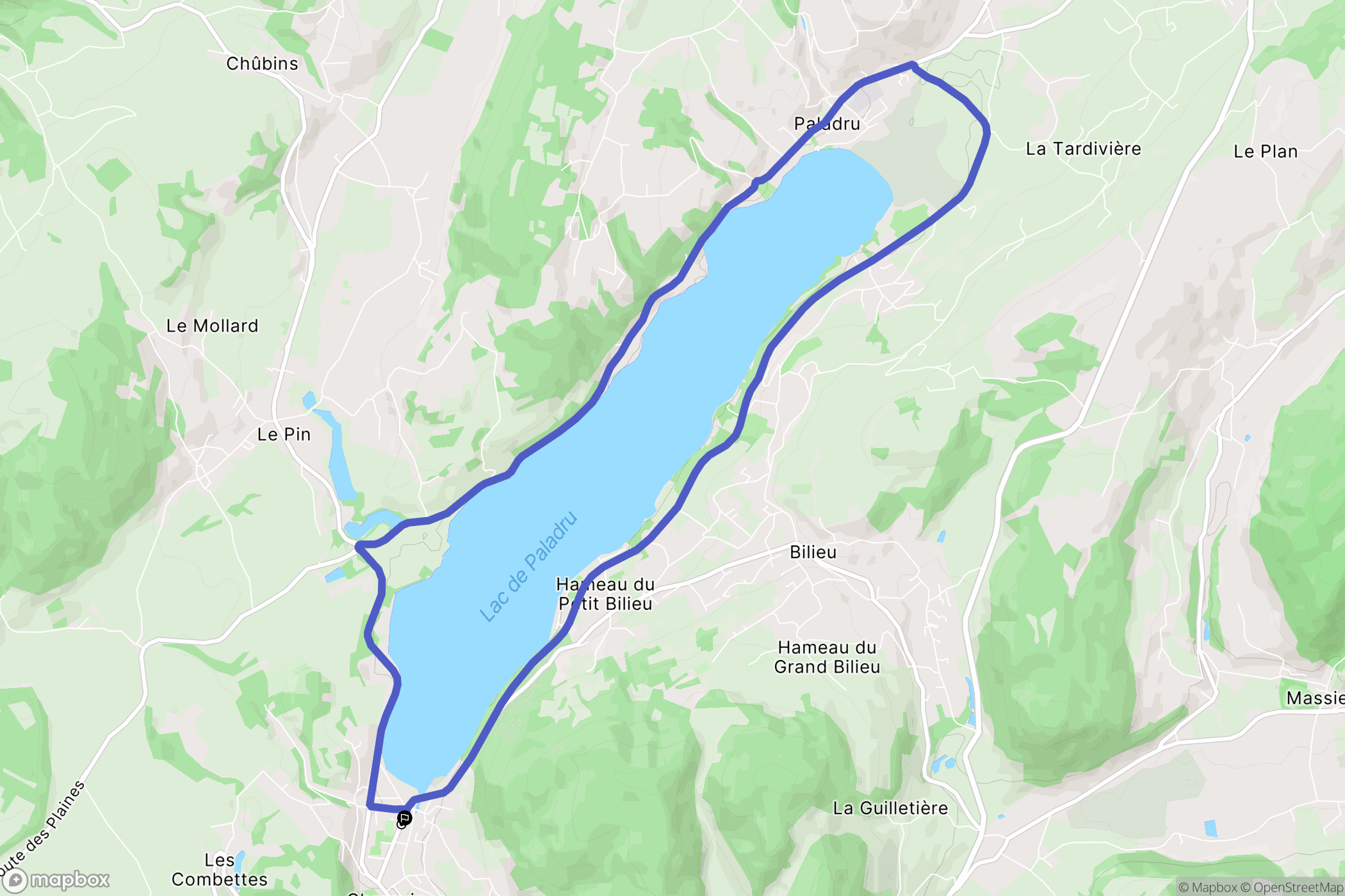 Charavines : carte du parcours de randonnée - France