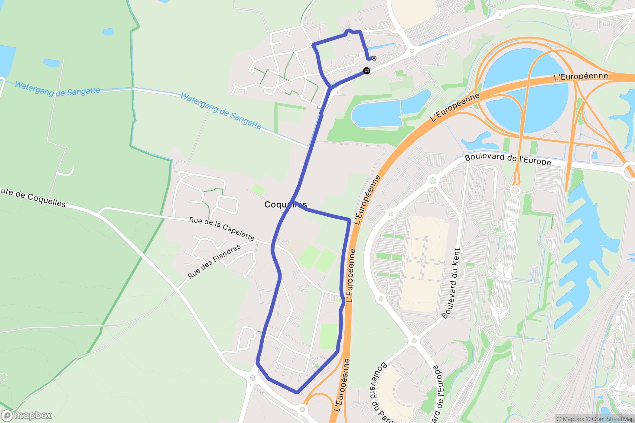 Coquelles : carte du parcours de randonnée - France