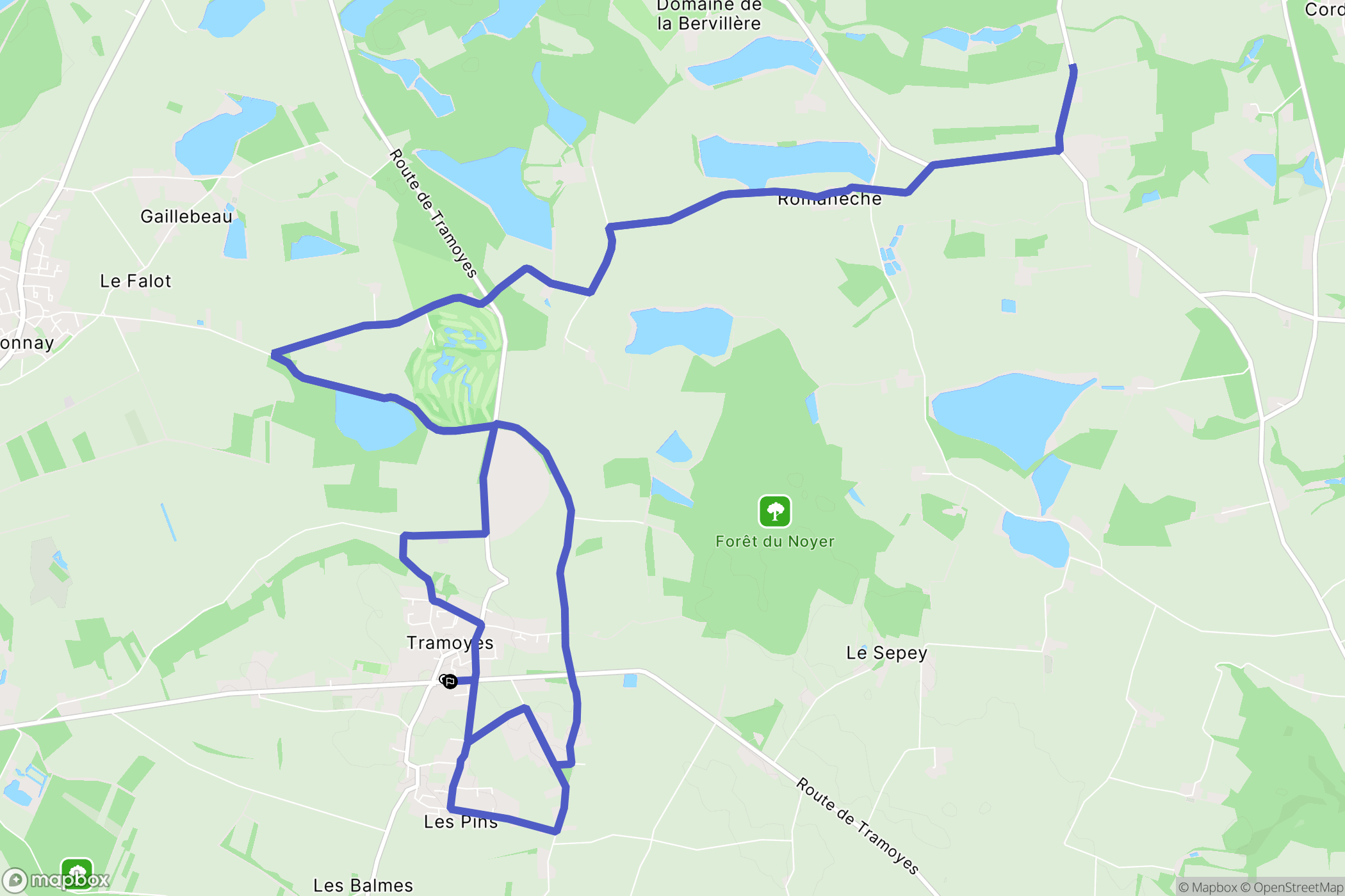 Tramoyes : carte du parcours de randonnée - France