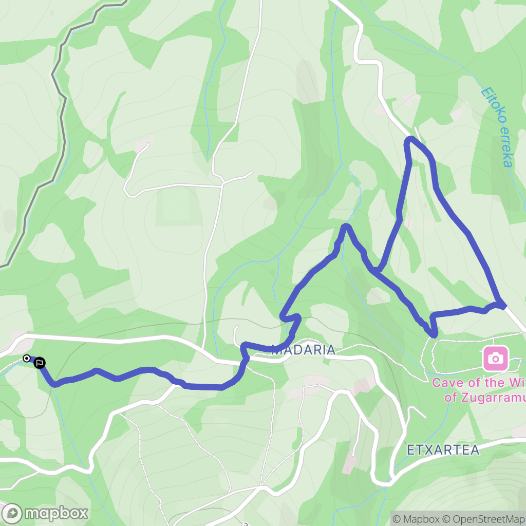 Zugarramurdi : carte du parcours de randonnée - Spain