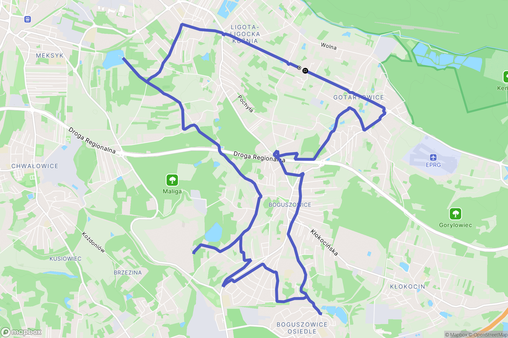 Rybnik: mapa trasy - Poland