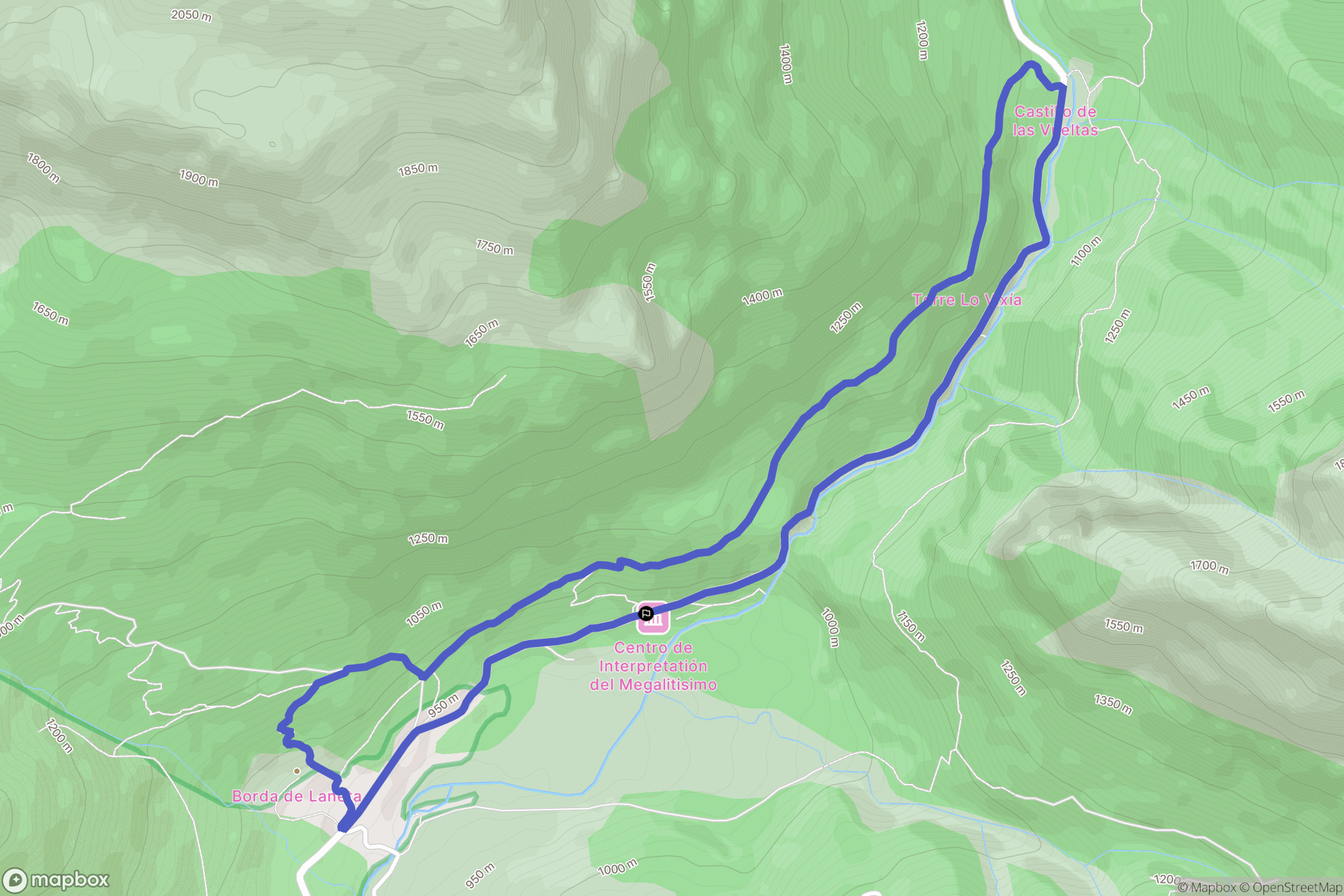 Huesca : carte du parcours de randonnée - Spain