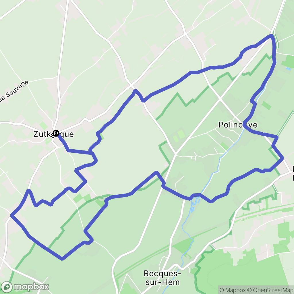 Zutkerque : carte du parcours de randonnée - France