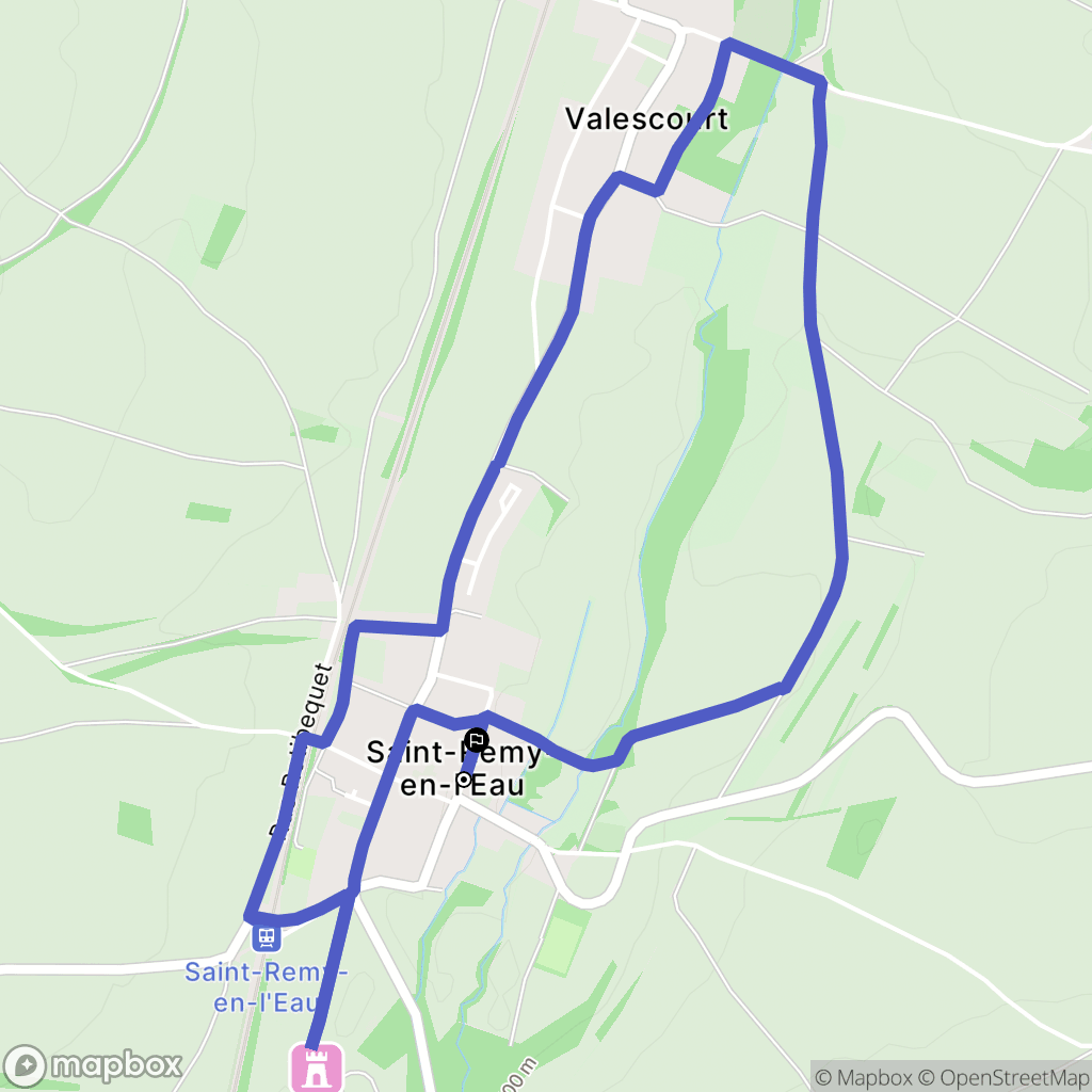 Saint-Remy-en-l'Eau : carte du parcours de randonnée - France