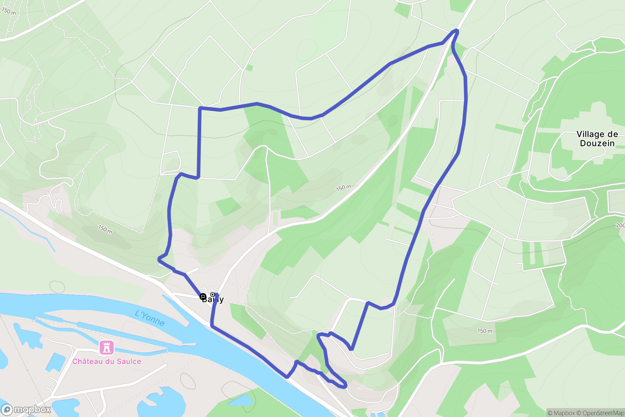 Saint-Bris-le-Vineux : carte du parcours de randonnée - France