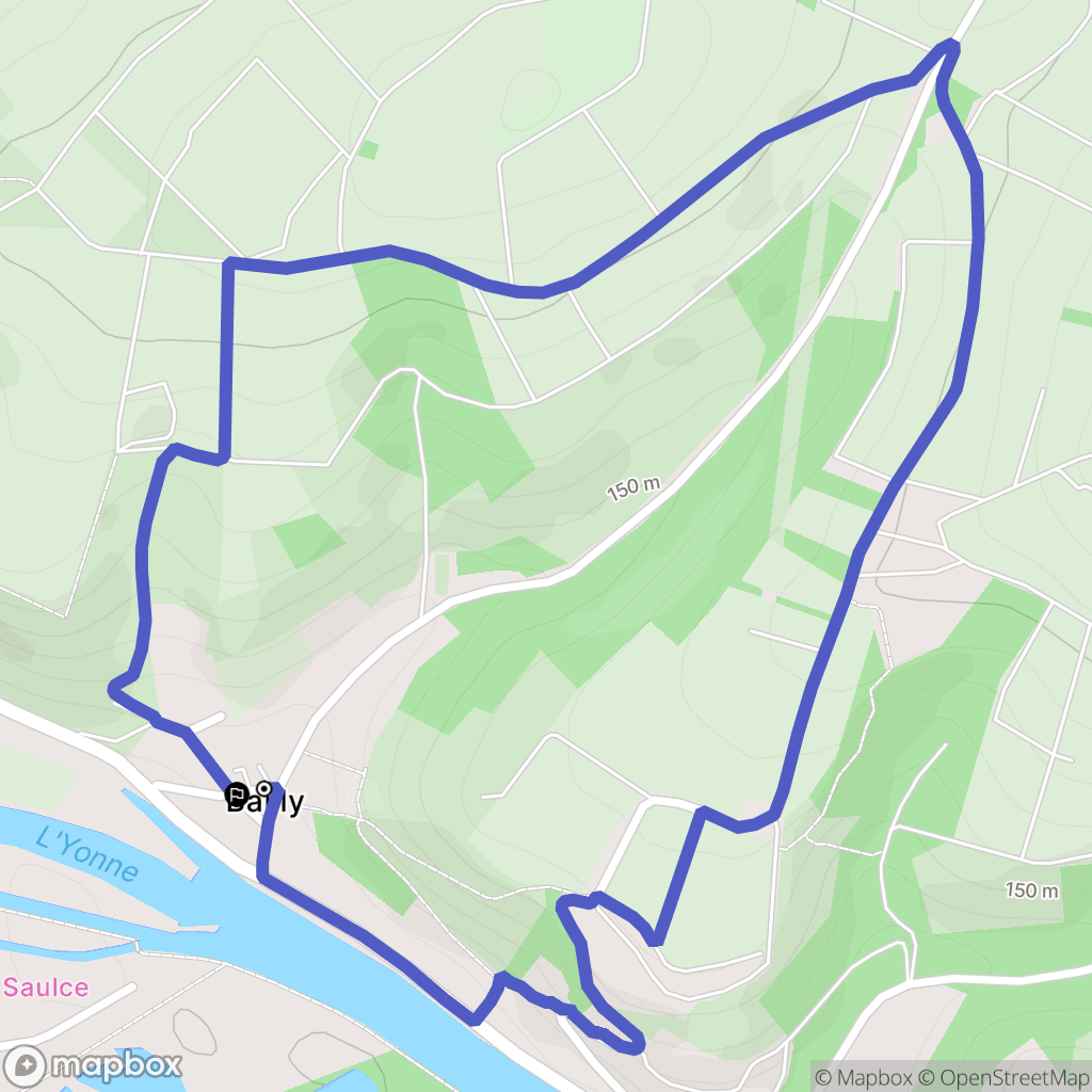 Saint-Bris-le-Vineux : carte du parcours de randonnée - France