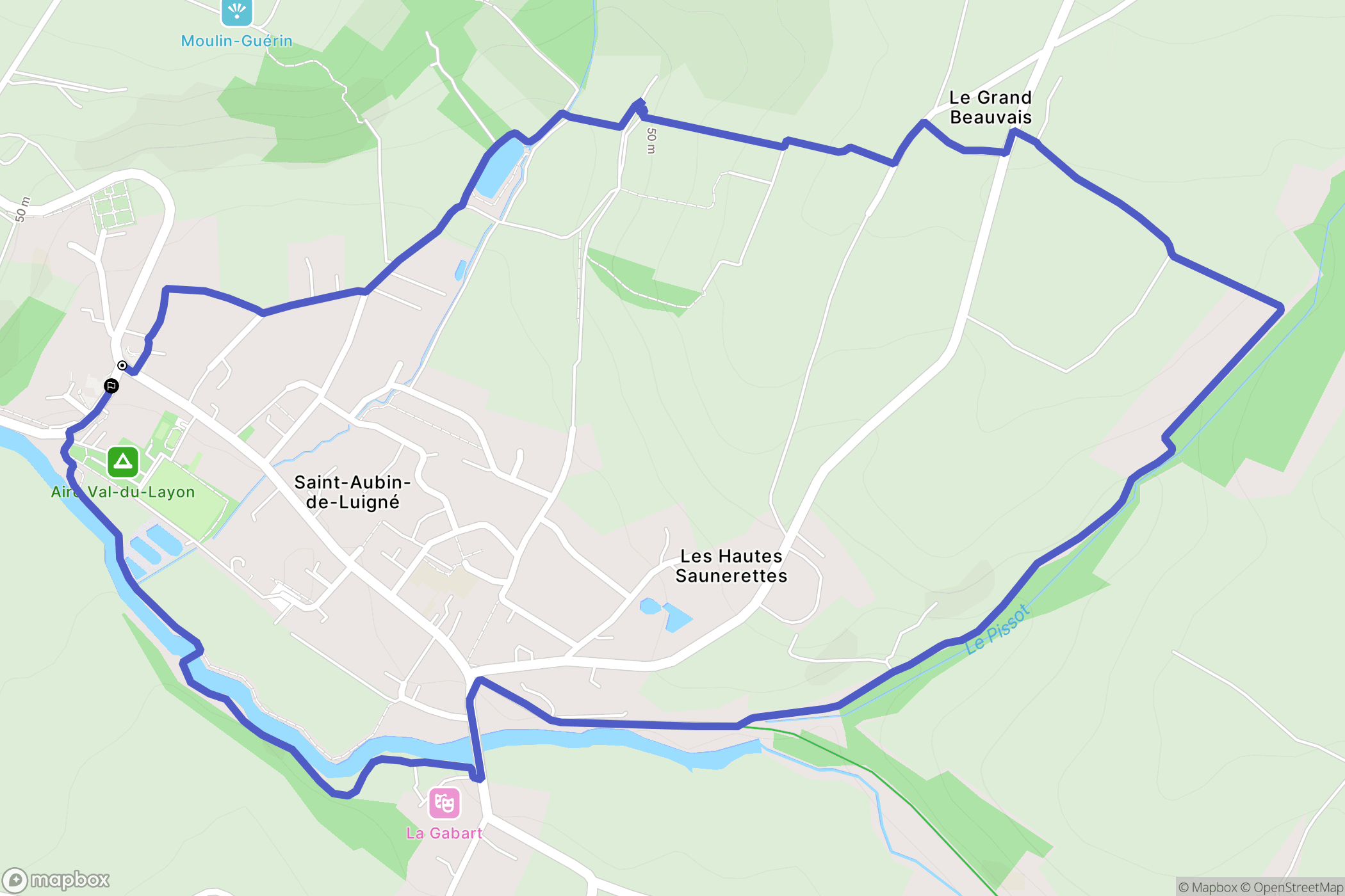 Val-du-Layon : carte du parcours de randonnée - France