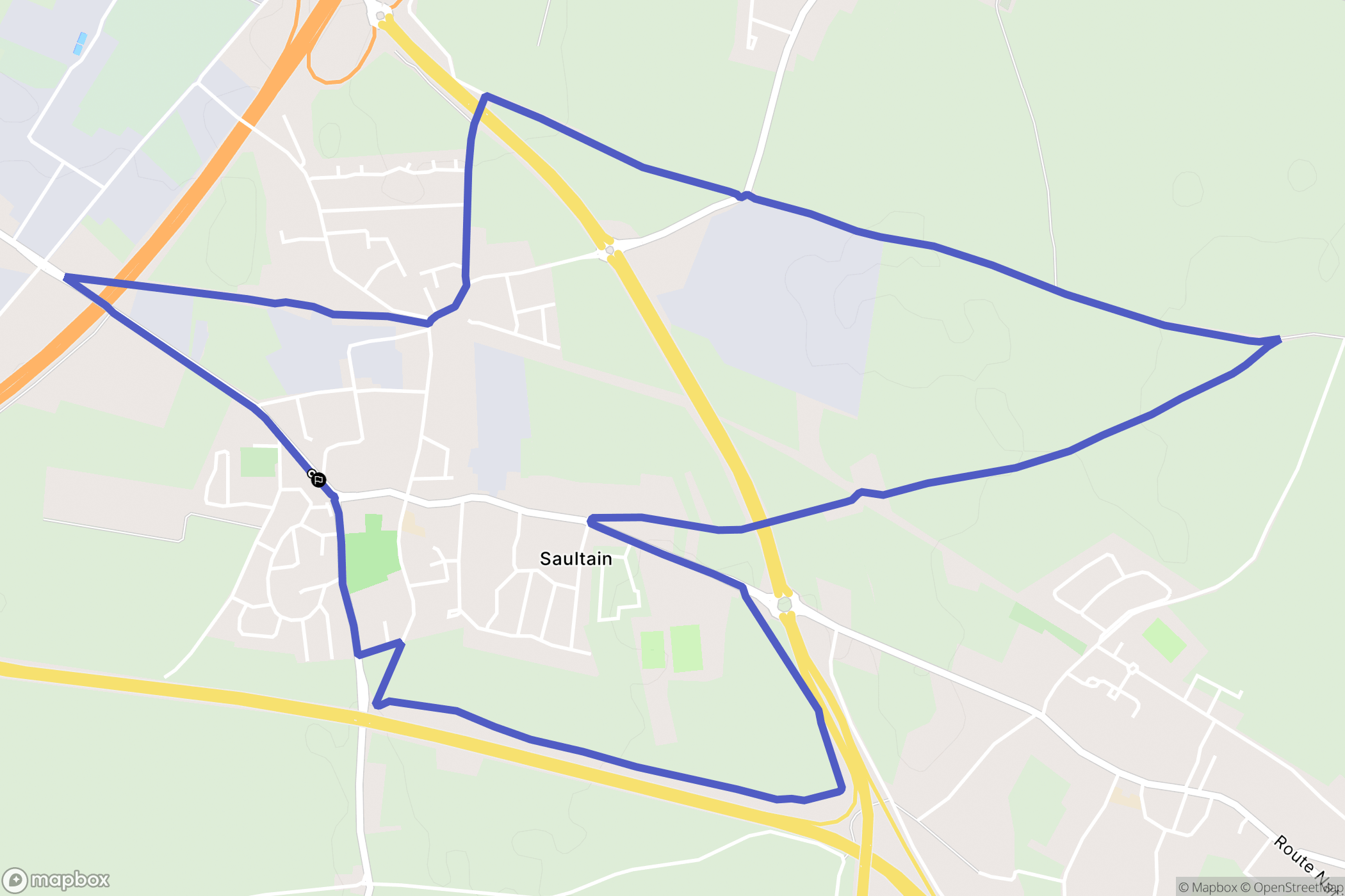 Saultain : carte du parcours de randonnée - France
