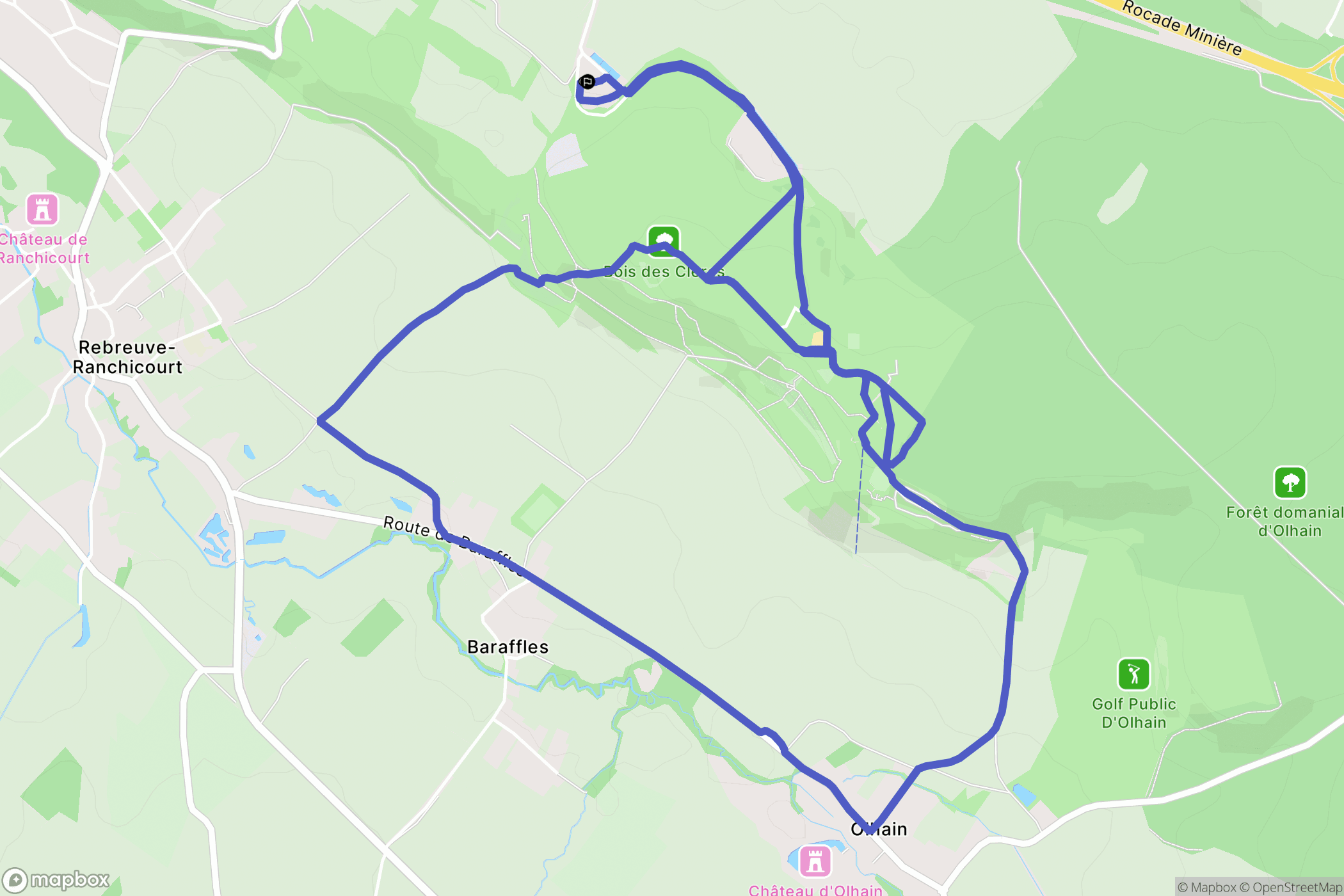 Maisnil-lès-Ruitz : carte du parcours de randonnée - France