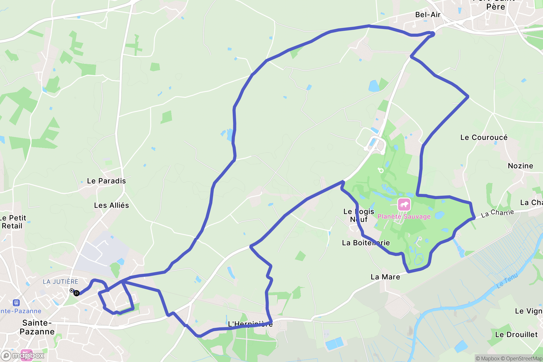 Sainte-Pazanne : carte du parcours de randonnée - France
