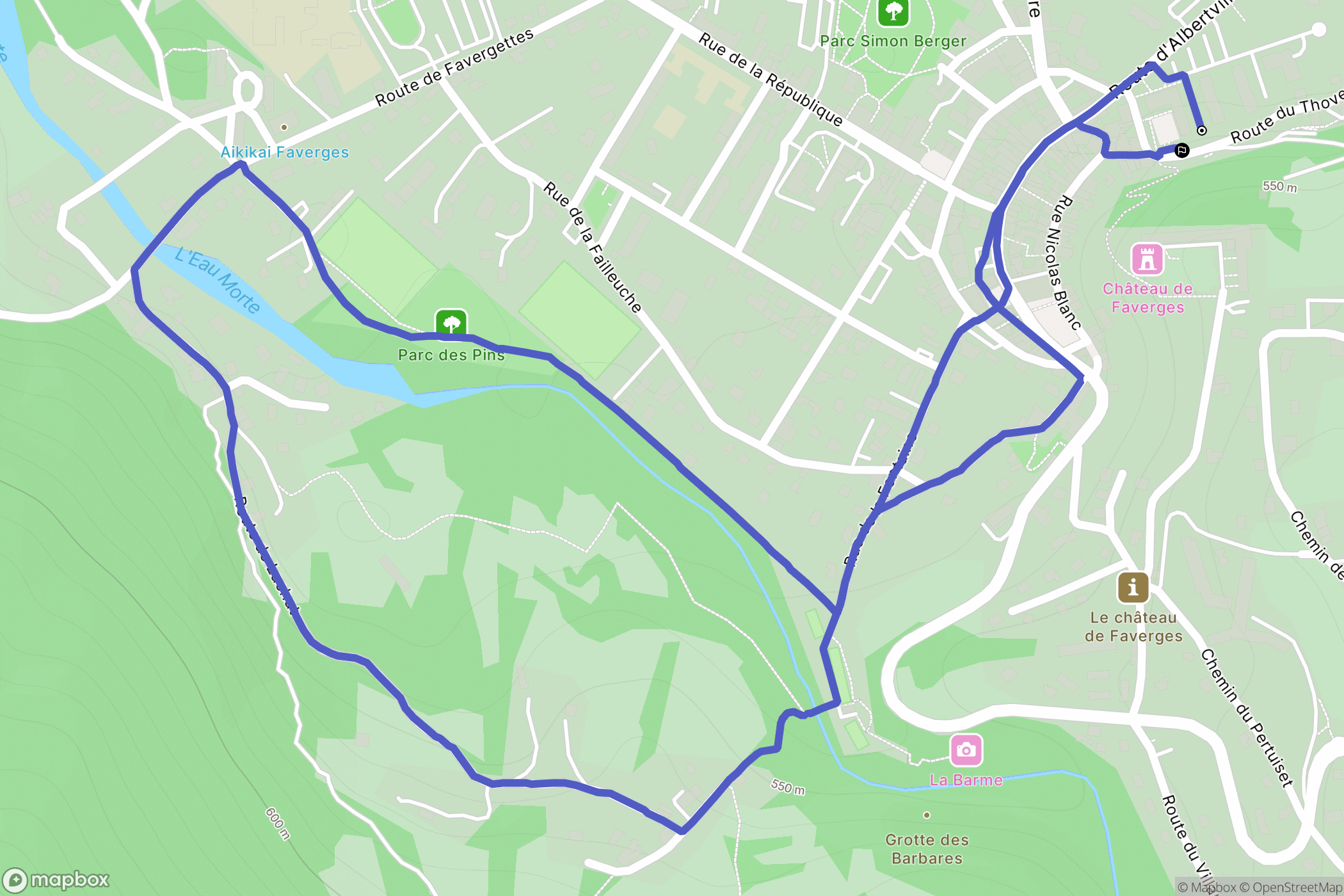Faverges-Seythenex : carte du parcours de randonnée - France