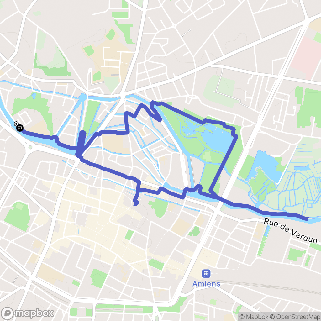 Amiens : carte du parcours de randonnée - France