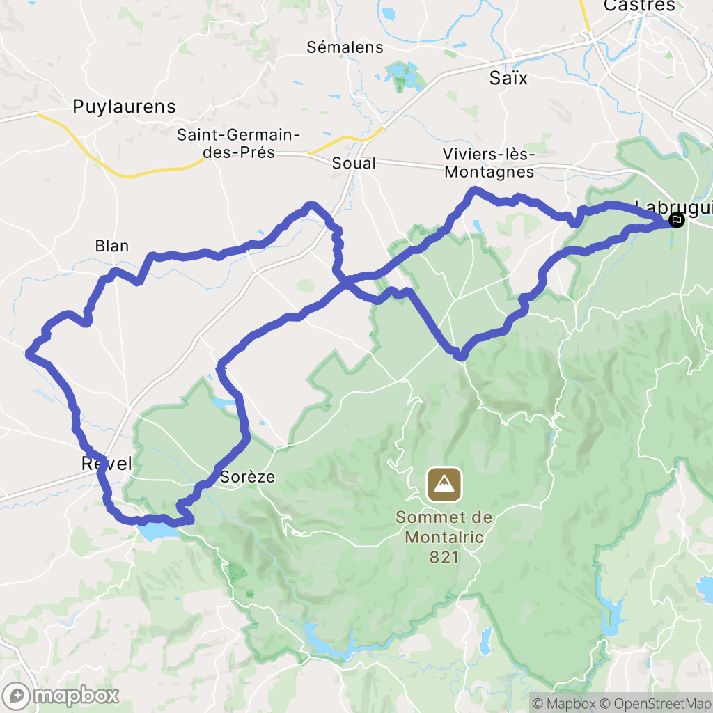 Labruguière : carte du parcours de randonnée - France