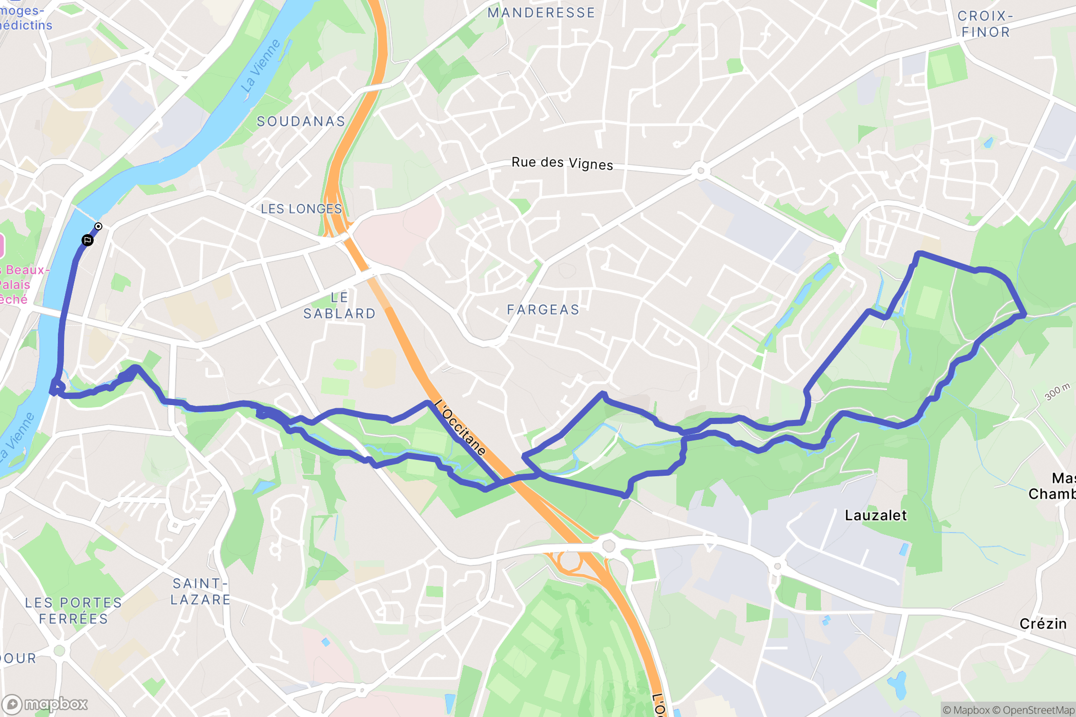 Audignon : carte du parcours de randonnée - France