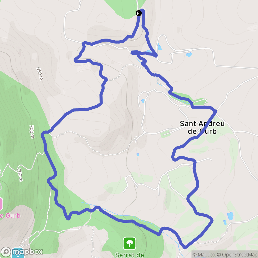 Gurb : carte du parcours de randonnée - Spain