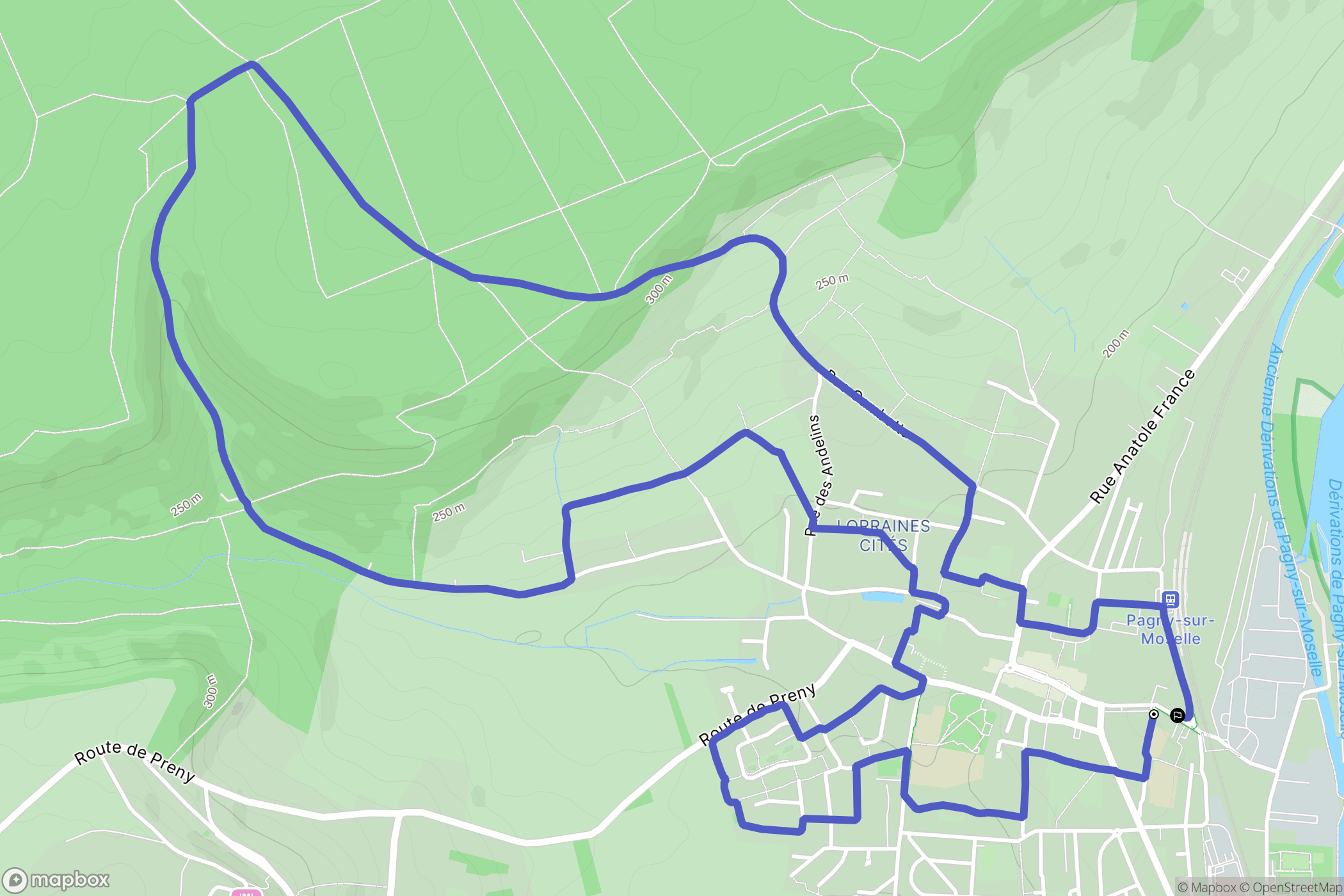 Pagny-sur-Moselle : carte du parcours de randonnée - France