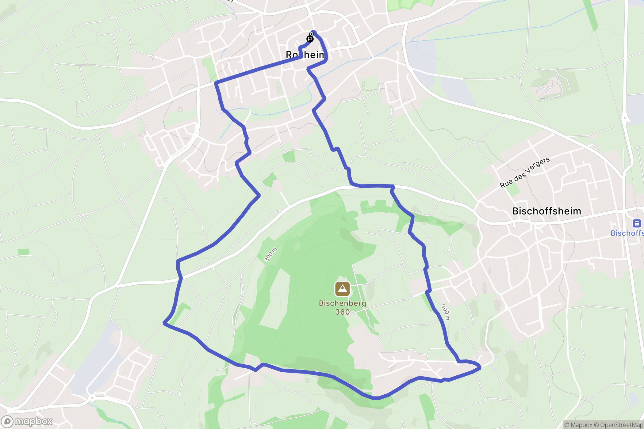 Rosheim : carte du parcours de randonnée - France