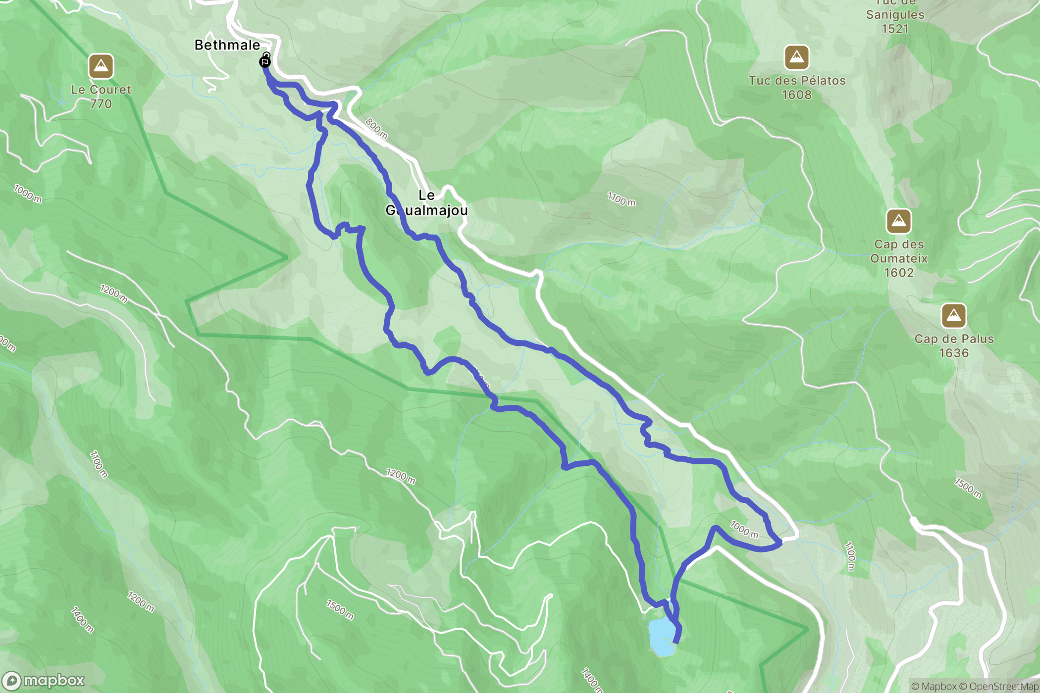 Bethmale : carte du parcours de randonnée - France